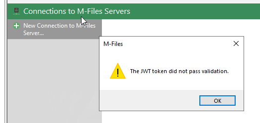 JWT token did not pass validation for SSO