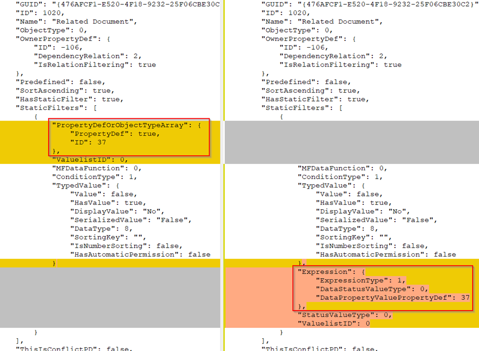 Change in PropertyDef serialization to JSON in 22.11