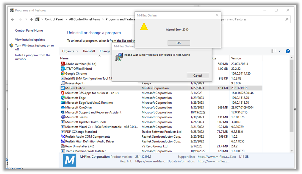 Internal Error 2343 With Desktop Install/Uninstall
