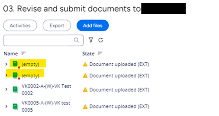 Hubshare showing empty documents and delete of the documents is not ...