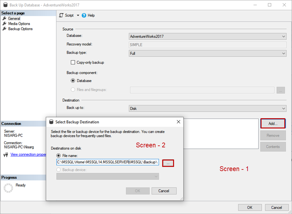Split SQL Backup into Multiple Files with SSMS
