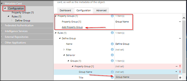 Where to Define Property Group Name for Configuration Rule