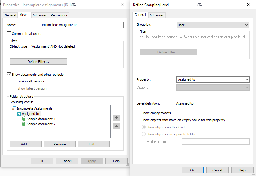 View incomplete and completed assignments by user