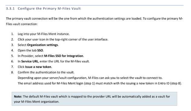 M-Files Ment connection issue with SSO error message