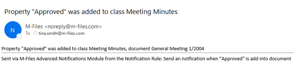 How to create a notification when property is added into document?
