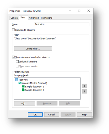 Converting a virtual folder to a view with customization