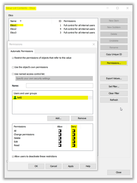 How Do I Block a User from Seeing a Specific Object?