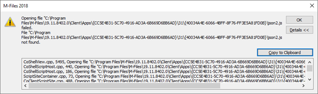 Opening file failed error at vault login