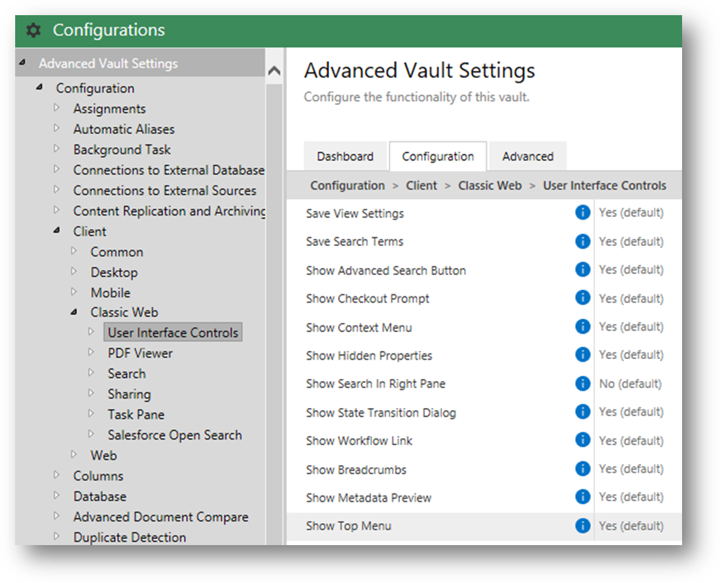 Classic web UI controls moved to AVS
