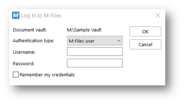 How to open M-Files login window