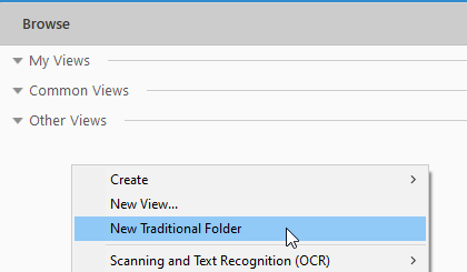 Traditional folders for permanent file paths