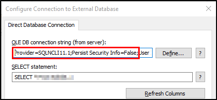 SQL Server Native Client doesn't save password to the connection string ...